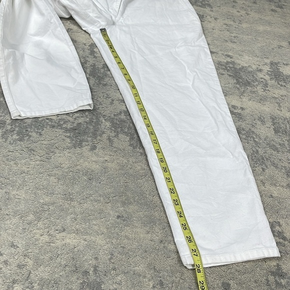 New Eileen Fisher Cotton Hemp Stretch Tapered Pant White Ankle Sz 12 - Picture 10 of 13